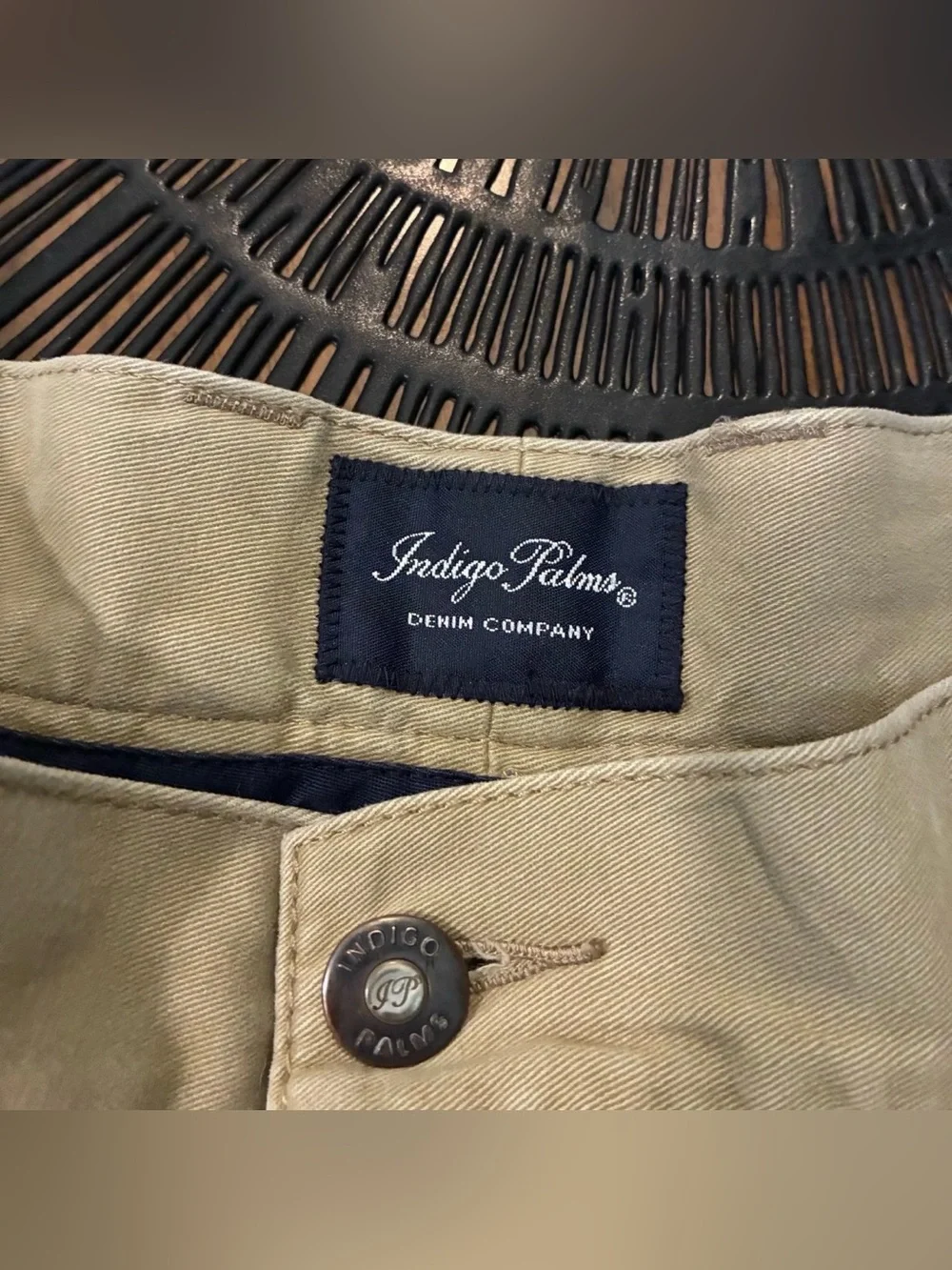 Indigo Palms Men's Pants Size 36x32 Tan Zip Fly Straight Leg Chino 100% Cotton